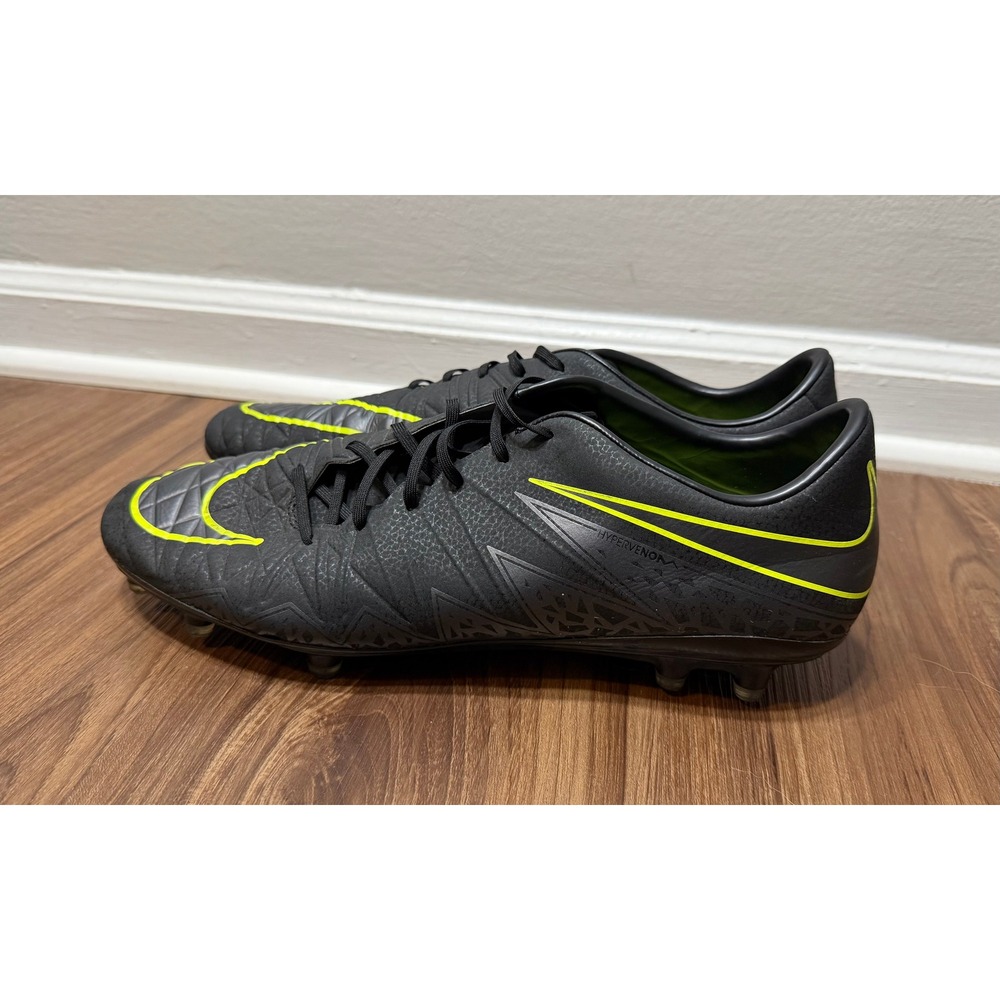 Nike Hypervenom Phinish FG Soccer Cleats Black Volt Yellow Sz 13 (749893-001)